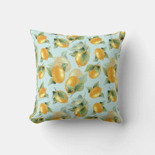 Coussin Citrons Feuilles : Aquarelle Impression transparen