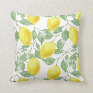 Coussin Citrons méditerranéens botaniques de citron vert