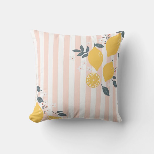 Coussin Citrons roses (Recto)