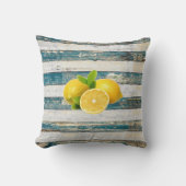 Coussin Citrons rustiques (bleus) (Recto)