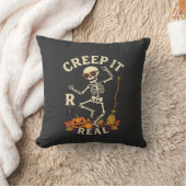 Coussin Citrouille Balai de squelette dansant Creep It Rea (Couverture)