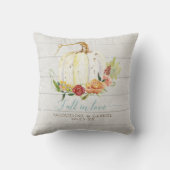 Coussin Citrouille blanc amoureux de la florale de Bourgog (Verso)