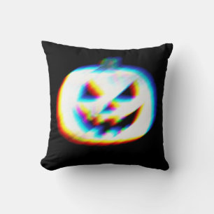 Coussin Citrouille blanc Glitchy EDM