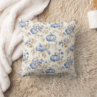 Coussin Citrouille bleu Motif Automne Ferme Porte