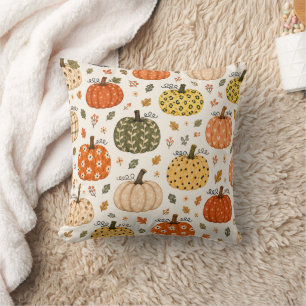 Coussin Citrouille Bohème d'Automne