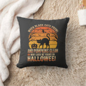 Coussin Citrouille Chat Noir Halloween Design Vectoriel (Couverture)