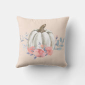 Coussin Citrouille d'automne aquarelle feuillage floral ro (Verso)