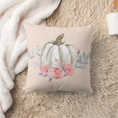 Coussin Citrouille d'automne Aquarelle Foliage floral rose (Couverture)