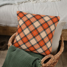Citrouille d'automne classique Orange Brown Tartan
