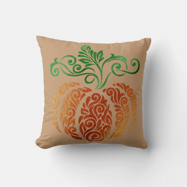 Coussin Citrouille d'automne Swirl (Recto)