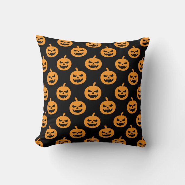 Coussin Citrouille de Jack O Lantern Motif Halloween Effra (Recto)