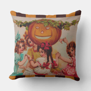 Coussin Citrouille de la fête d'Halloween vintage