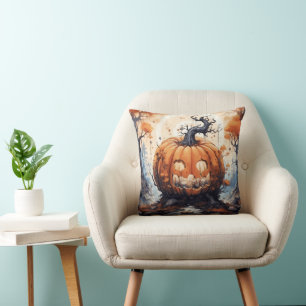 Coussin Citrouille de la lanterne Halloween Jack O'