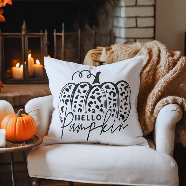 Coussin Citrouille de l'automne (Hello Pumpkin Decorative Throw Pillow)