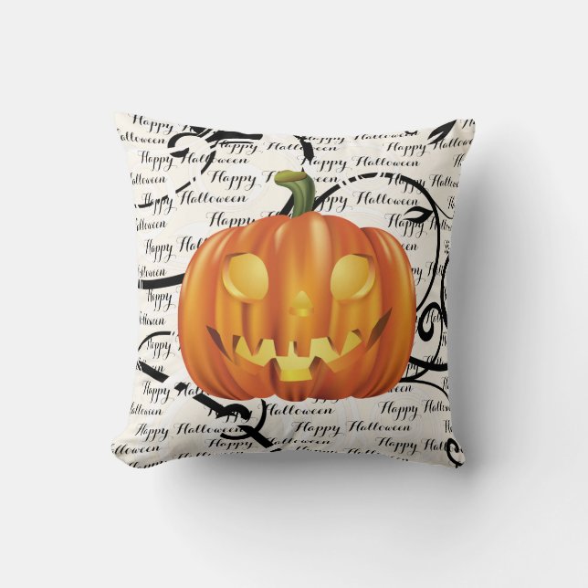 Coussin Citrouille de l'oreiller d'Halloween (Recto)