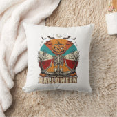 Coussin Citrouille de méditation d'Halloween Squelette Rét (Couverture)