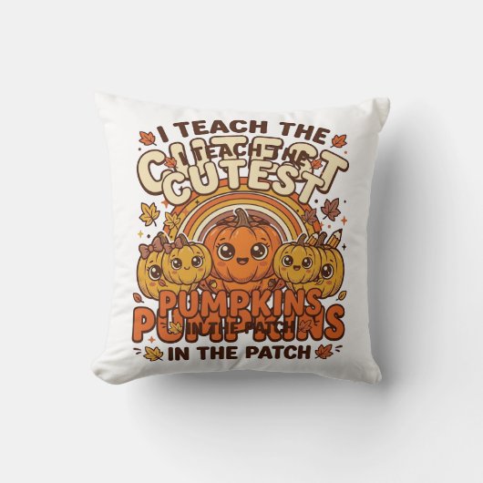 Coussin Citrouille de professeur mignon Dessin vectoriel d (Recto)