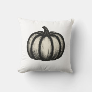 Coussin Citrouille d'encre minimaliste - Automne Harvest A
