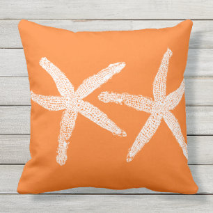 Coussin Citrouille d'étoiles de mer Orange Fall Beach Dé
