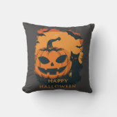 Coussin Citrouille d'Halloween avec compagnon (Recto)