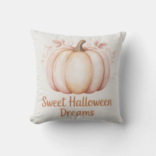 Coussin Citrouille d'Halloween Pastel Orange moderne (Recto)