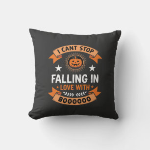 Coussin Citrouille d'Halloween tombant amoureuse
