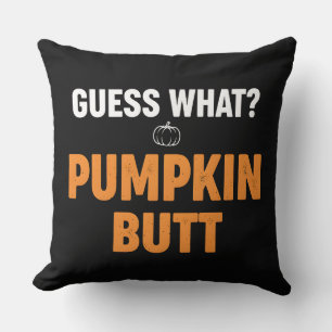 Coussin Citrouille drôle de fesses design Halloween