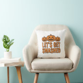 Coussin Citrouille Drôle d'Halloween Qu'on S'éclate (Chaise)