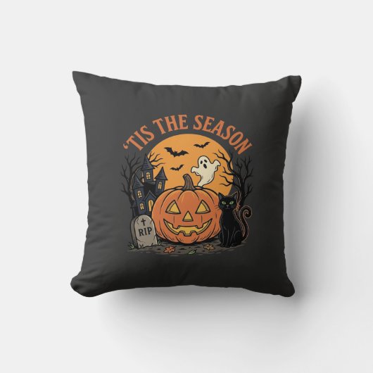 Coussin Citrouille drôle Halloween jeu de mots Design2 (2) (Recto)