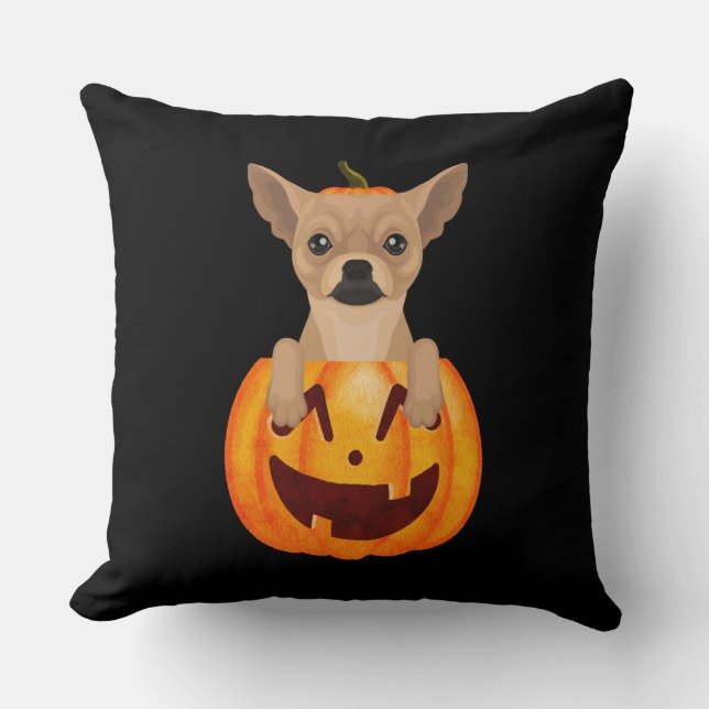 Coussin Citrouille du Chihuahua (Recto)