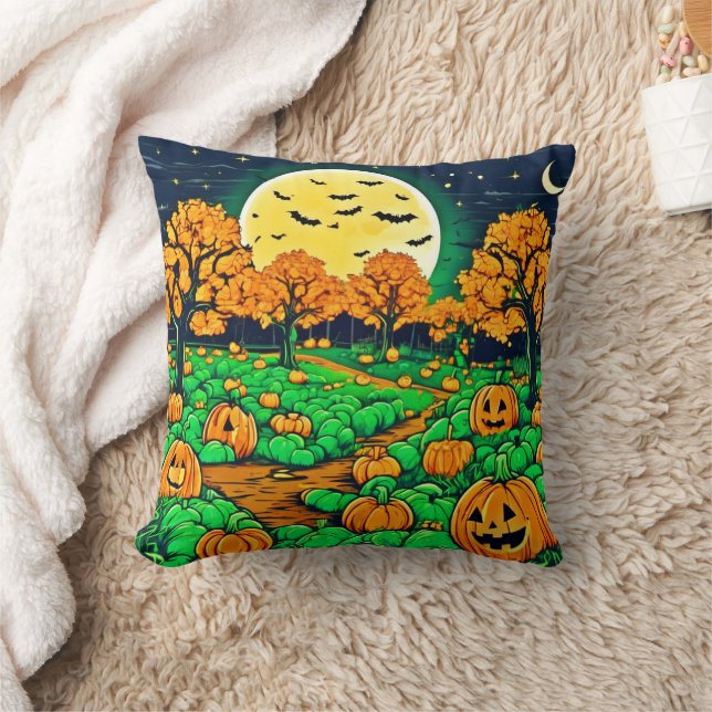 Coussin Citrouille éffrayant Patch : Cartoon Night (Couverture)