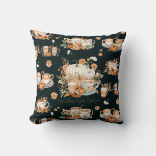 Coussin Citrouille épice Latte saison Floral Mug Black Fal