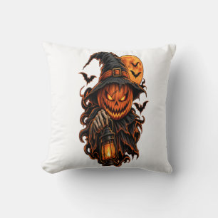 Coussin Citrouille Fantôme Sorcière Halloween Autocollant