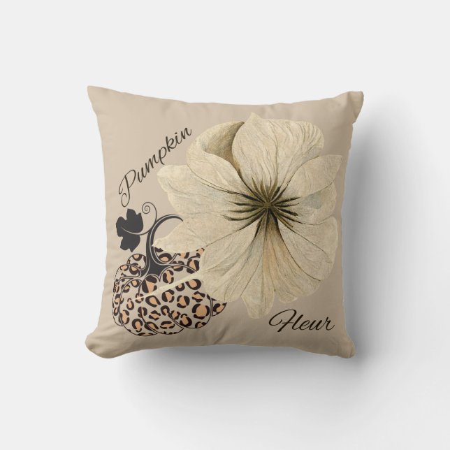 Coussin Citrouille Fleur (Recto)