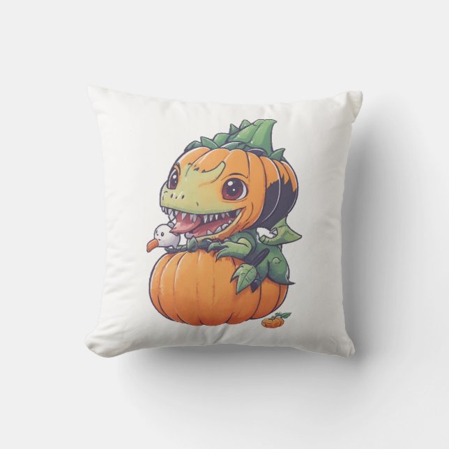 Coussin citrouille folle essayant de manger effrayant  (Recto)