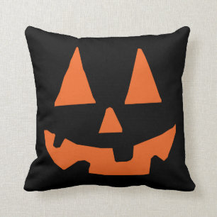 Coussin Citrouille Jack-o'-lantern de Halloween