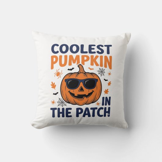 Coussin Citrouille la plus cool du patch Halloween Shirt_1 (Recto)