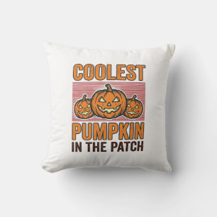 Coussin Citrouille la plus cool du patch Halloween Vintage