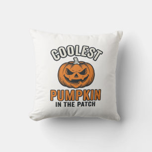 Coussin Citrouille la plus cool du patch vintage Halloween