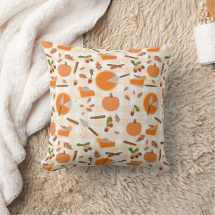 Coussin Citrouille Pie Automne Motif d'automne