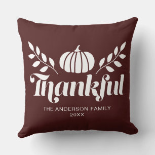 Coussin Citrouille Reconnaissante Nom Personnalisé thanksg