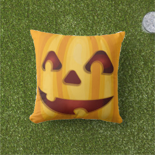Coussin Citrouille sculpté souriant design Halloween