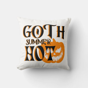 Coussin Citrouille Souriant Été-Goth-Horreur Chaud