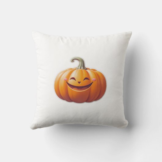 Coussin Citrouille souriant mignon - Caractère automne amu (Verso)