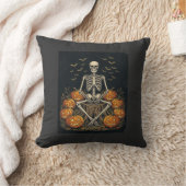Coussin Citrouille squelette Halloween Design Rétro Vintag (Couverture)