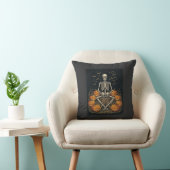 Coussin Citrouille squelette Halloween Design Rétro Vintag (Chaise)