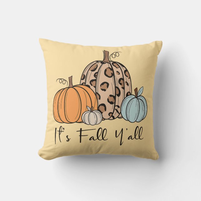 Coussin Citrouille tendance d'automne | Citation « C'est l (Recto)