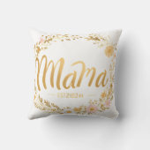 Coussin Citrouille Texte de bébé d'Halloween première mama (Verso)