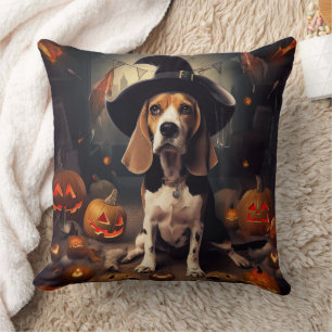 Coussin Citrouilles Beagle Halloween Épouvantables