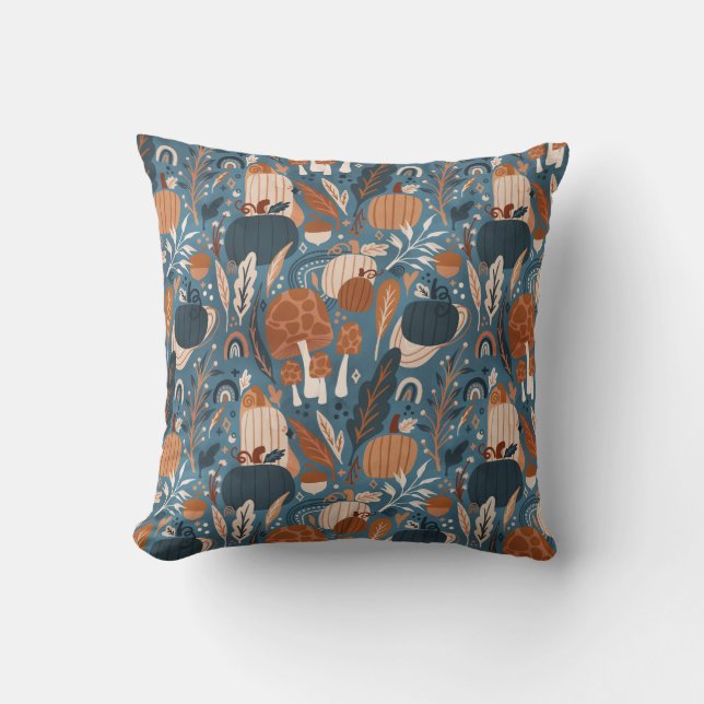 Coussin Citrouilles Bohème Automne Rustique (Recto)